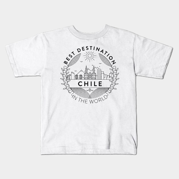 Chile Minimal Badge Design Kids T-Shirt by kursatunsal